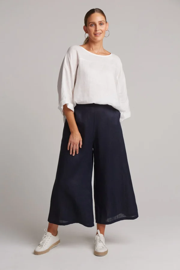 Pants-EB&IVE STUDIO CROP PANT NAVY