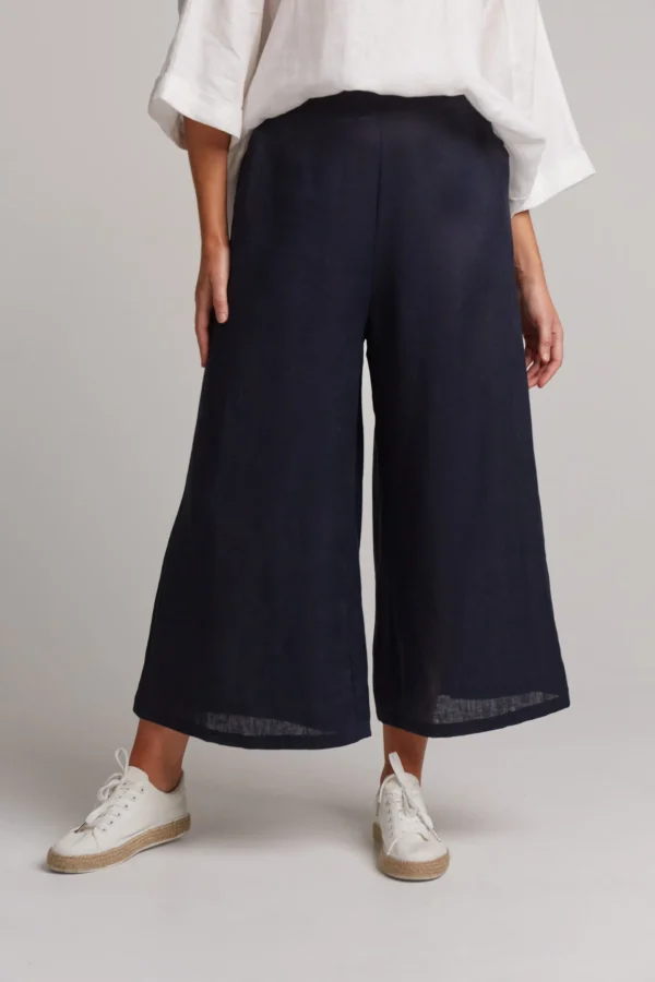 Pants-EB&IVE STUDIO CROP PANT NAVY