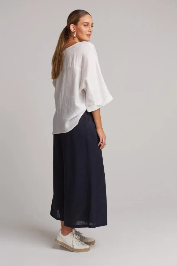 Pants-EB&IVE STUDIO CROP PANT NAVY