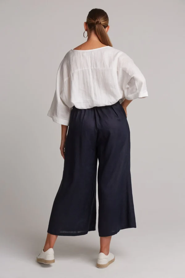 Pants-EB&IVE STUDIO CROP PANT NAVY