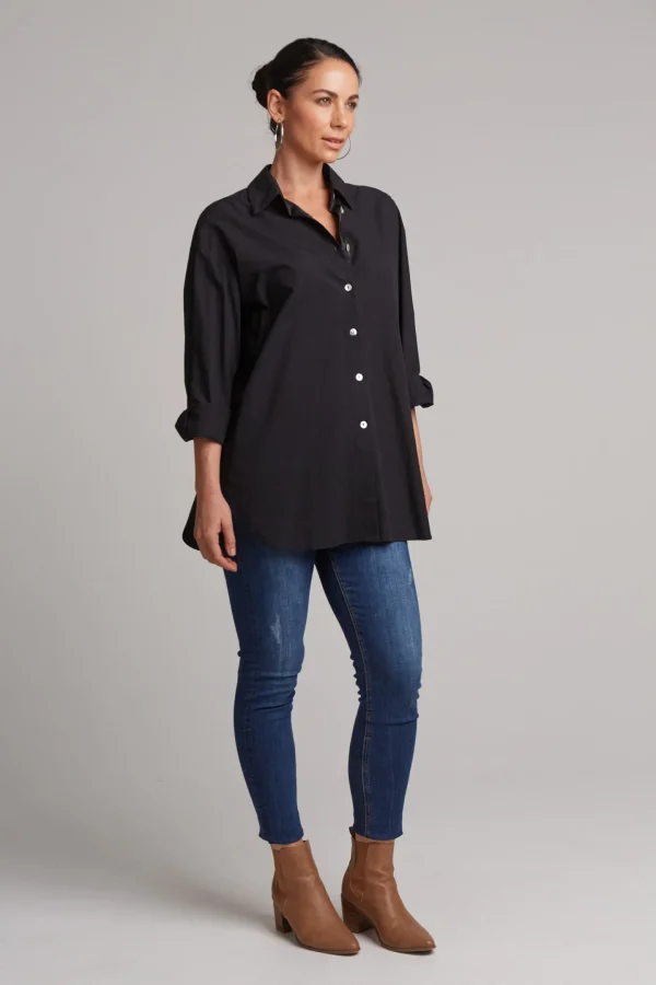 Shirts & Tops-EB&IVE STUDIO OVERSIZED SHIRT EBONY