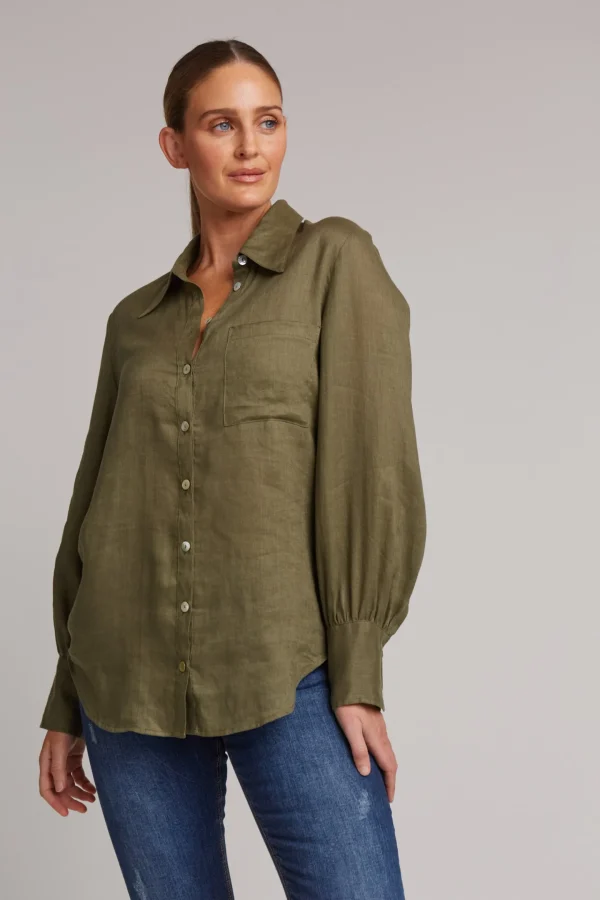 Shirts & Tops-EB&IVE STUDIO SHIRT KHAKI