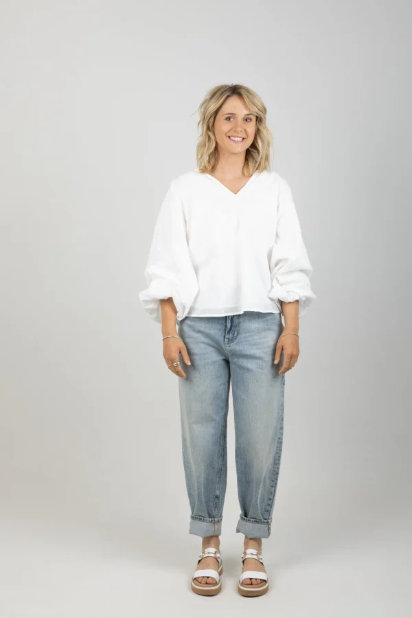 Shirts & Tops-EB&IVE ZEPHYR BLOUSE OPAL