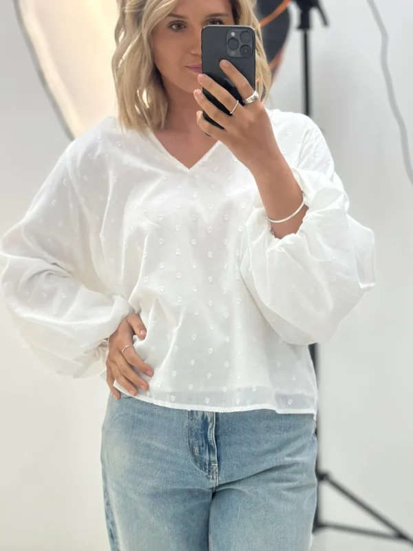 Shirts & Tops-EB&IVE ZEPHYR BLOUSE OPAL