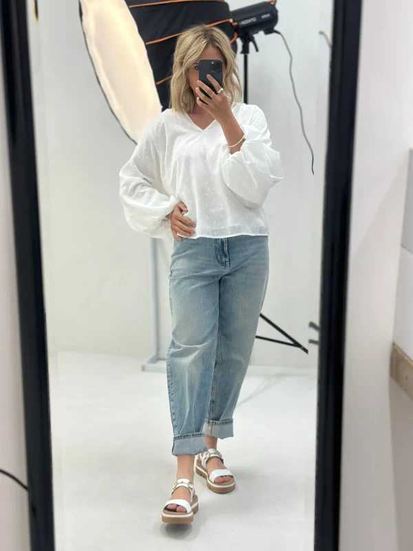 Shirts & Tops-EB&IVE ZEPHYR BLOUSE OPAL
