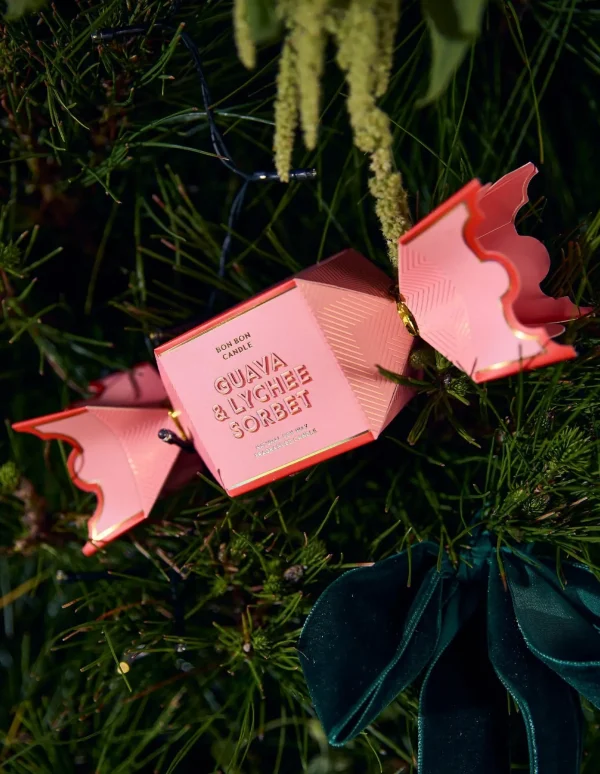 Candles & Room Fragrances-ECOYA HOLIDAY BON BON CANDLE GUAVA & LYCHEE