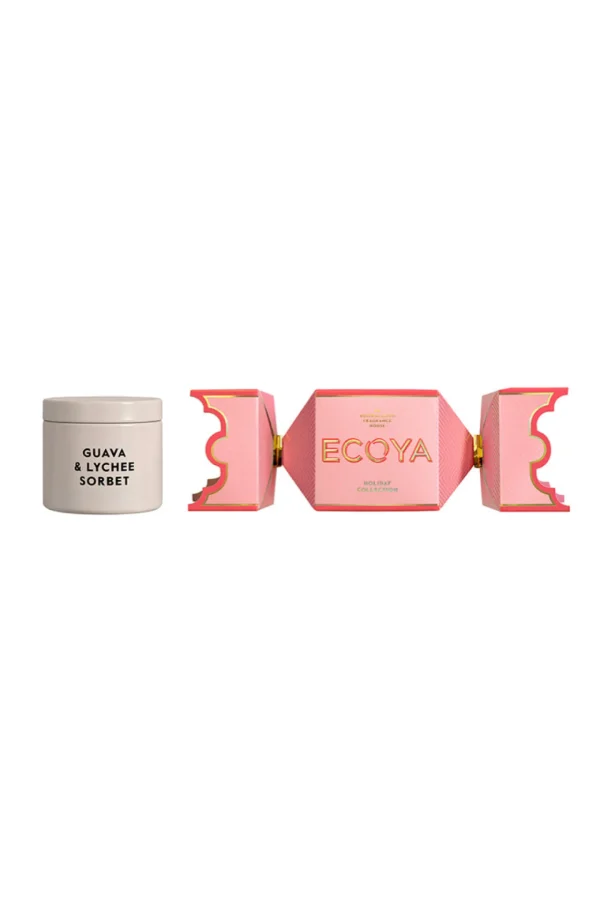 Candles & Room Fragrances-ECOYA HOLIDAY BON BON CANDLE GUAVA & LYCHEE