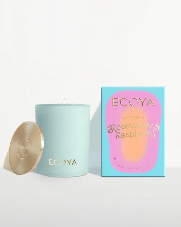 Candles & Room Fragrances-ECOYA MADISON CANDLE ROSEWATER & RASPBERRY LIMITED EDITION