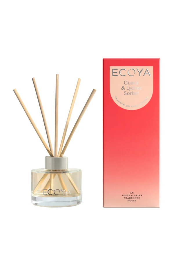 Candles & Room Fragrances-ECOYA MINI REED DIFFUSER GUAVA & LYCHEE SORBET