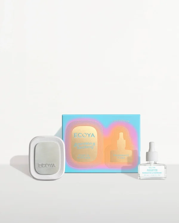 Candles & Room Fragrances-ECOYA PLUG-IN DIFFUSER SET ROSEWATER & RASPBERRY LIMITED EDITION