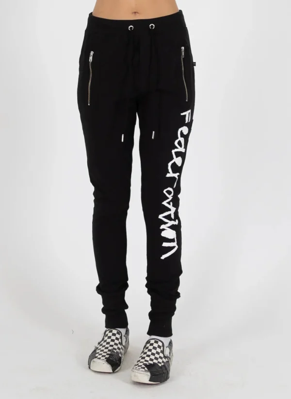 Pants-FEDERATION +. ESCAPE TRACKIE CRAYON BLACK