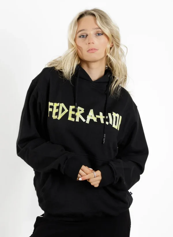 Sweaters & Knitwear-FEDERATION +. TOURING HOOD TAPE BLACK