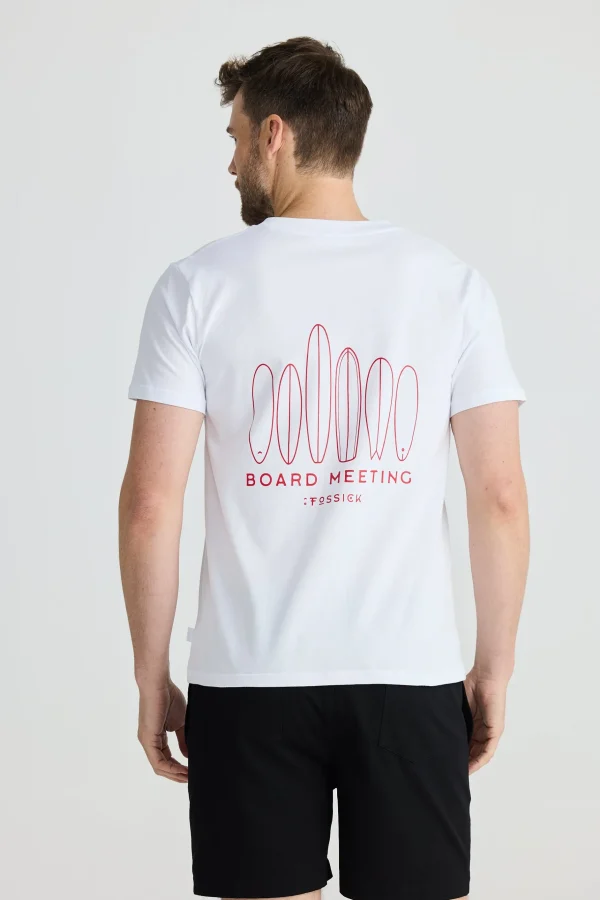 Tees & Tanks-FOSSICK BOARD MEETING TEE WHITE