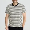 Tees & Tanks-FOSSICK CAMBRIDGE TEE BLACK STRIPE