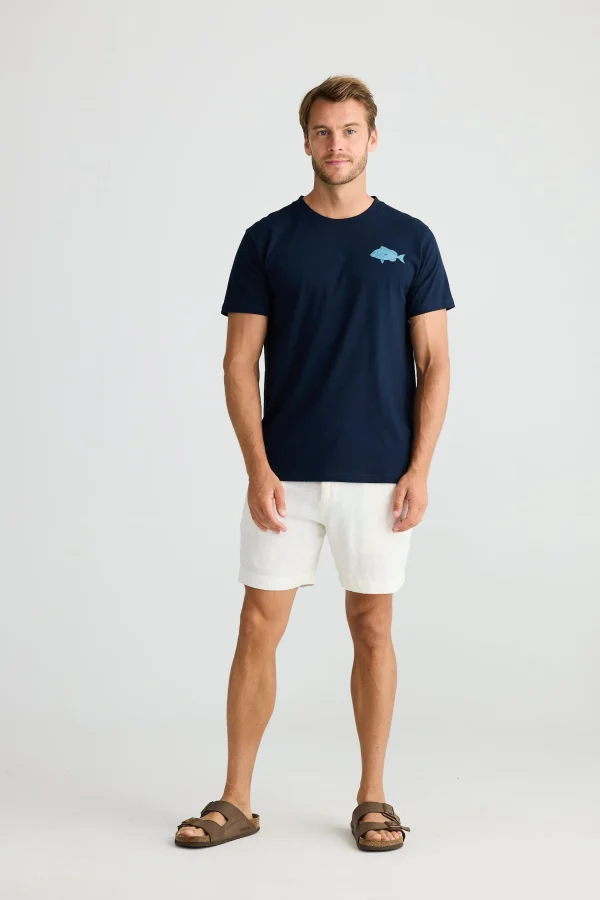 Tees & Tanks-FOSSICK CATCH YOU LATER TEE NAVY