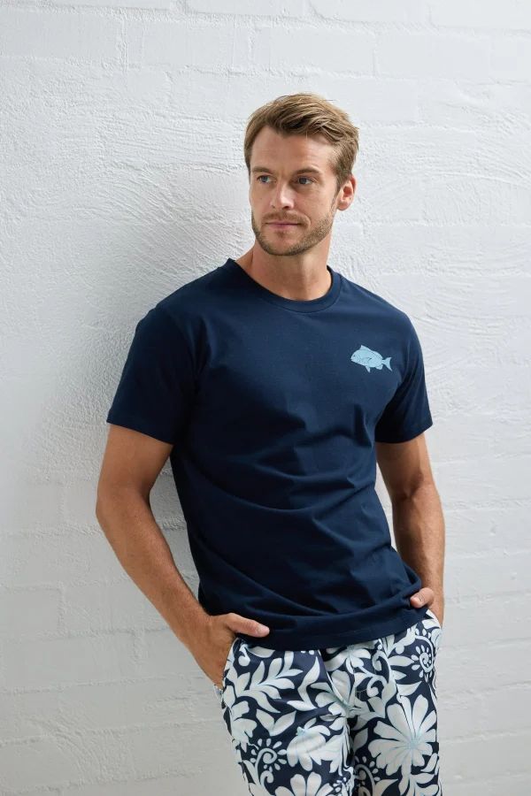 Tees & Tanks-FOSSICK CATCH YOU LATER TEE NAVY