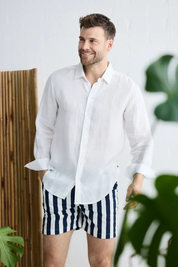 Shorts-FOSSICK DARTMOUTH BOARD SHORT NAVAL STRIPE