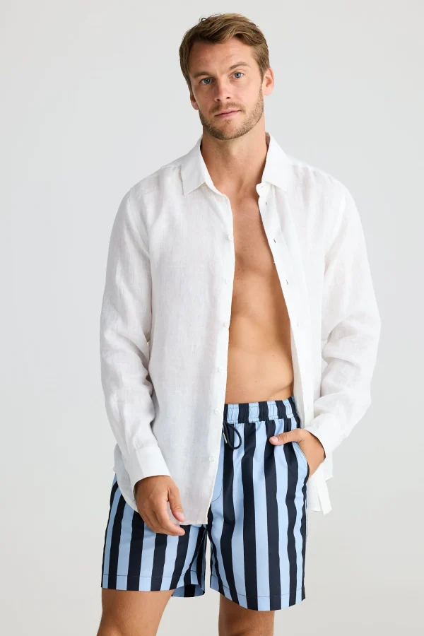 Shorts-FOSSICK DARTMOUTH BOARD SHORT ALLEN STRIPE