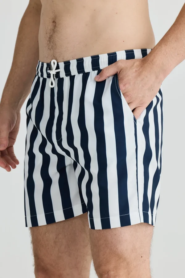 Shorts-FOSSICK DARTMOUTH BOARD SHORT NAVAL STRIPE