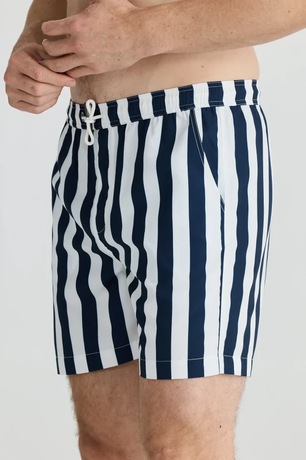 Shorts-FOSSICK DARTMOUTH BOARD SHORT NAVAL STRIPE