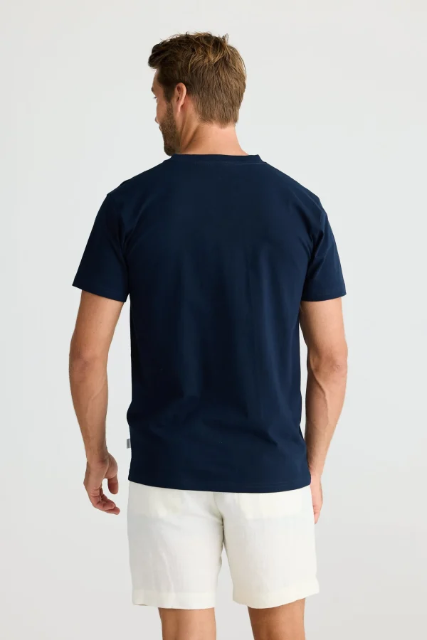 Tees & Tanks-FOSSICK LOGO TEE NAVY
