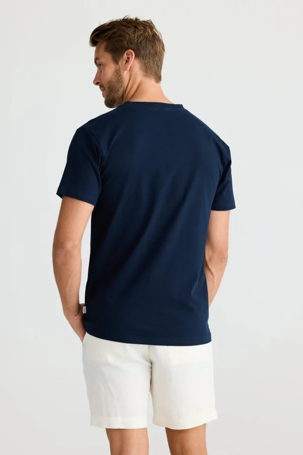 Tees & Tanks-FOSSICK LOGO TEE NAVY