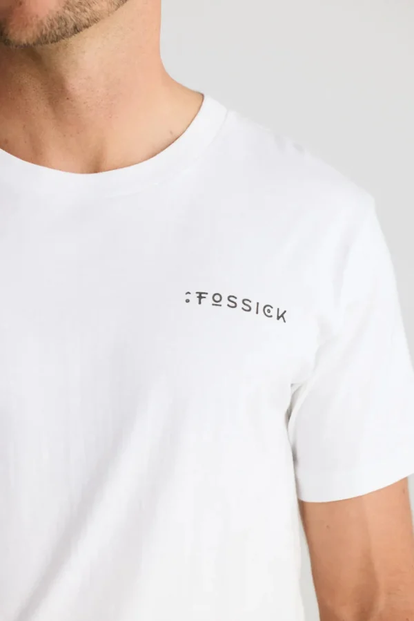 Tees & Tanks-FOSSICK LOGO TEE WHITE