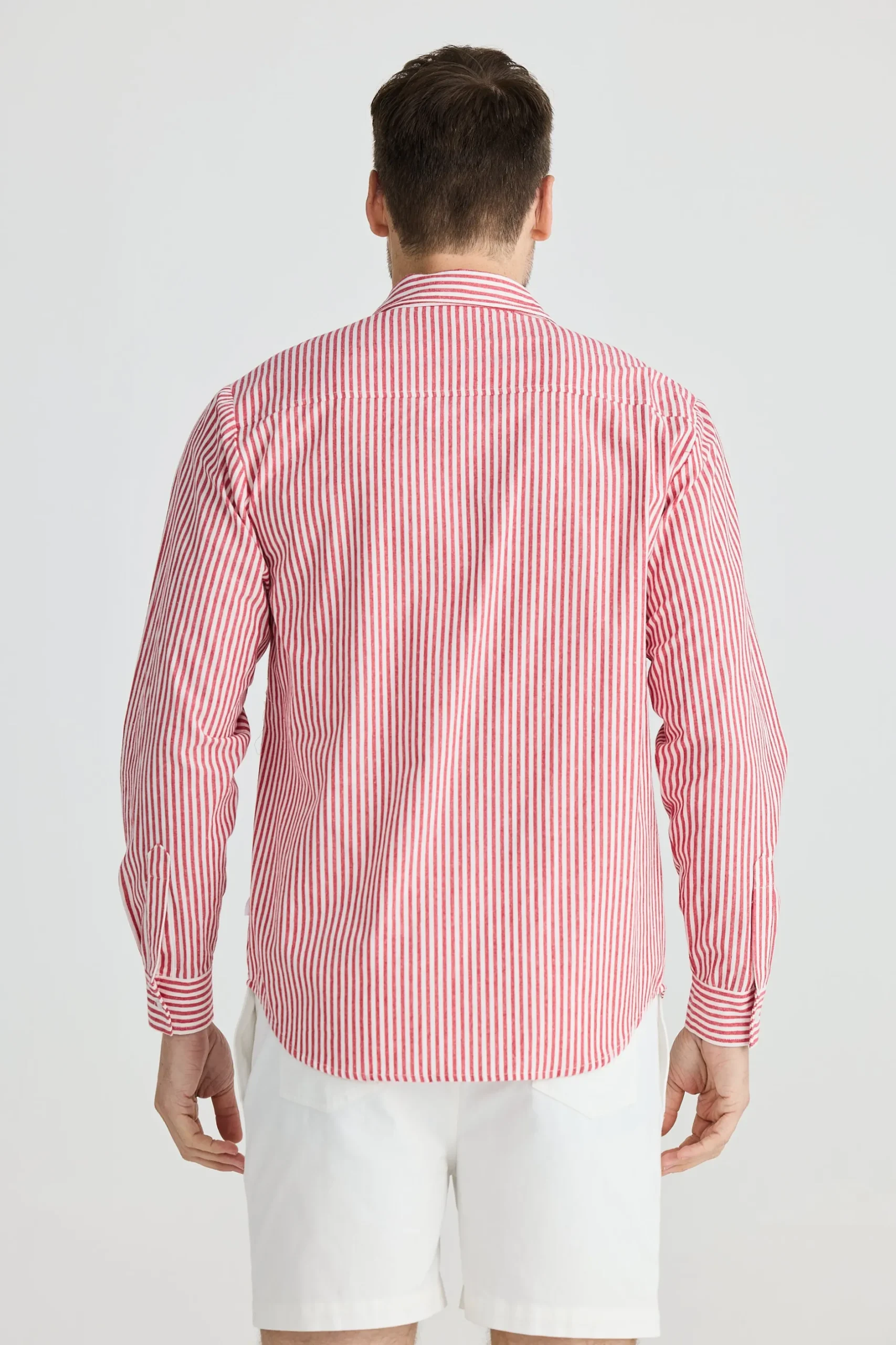 fossick_oxford_shirt_chil_1.webp Shirts-FOSSICK OXFORD SHIRT CHILLI STRIPE