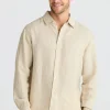 Shirts-FOSSICK OXFORD SHIRT NATURAL