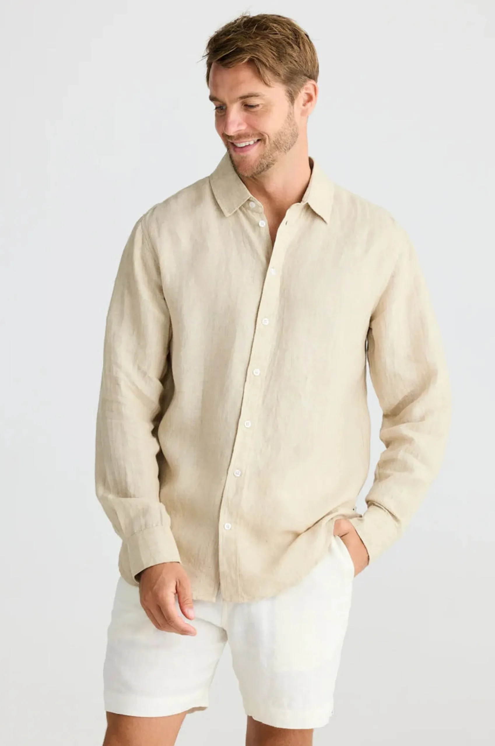fossick_oxford_shirt_natu_3.webp Shirts-FOSSICK OXFORD SHIRT NATURAL