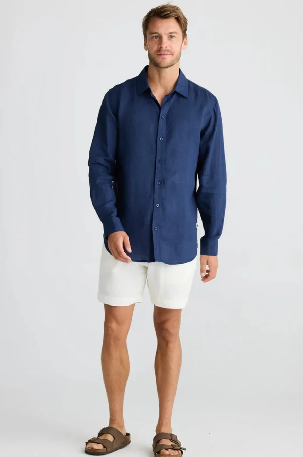Shirts-FOSSICK OXFORD SHIRT NAVY