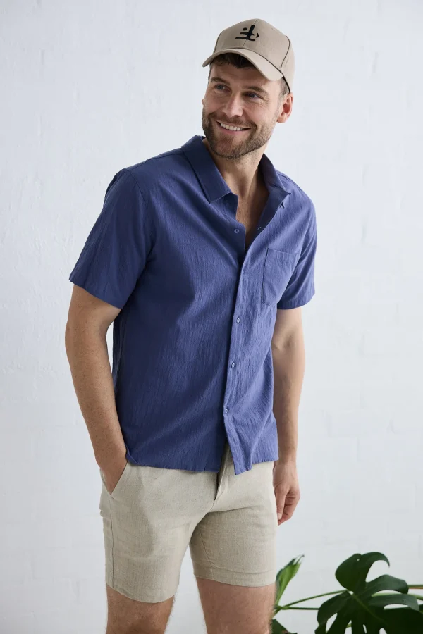 Shirts-FOSSICK STANFORD SHIRT STORM