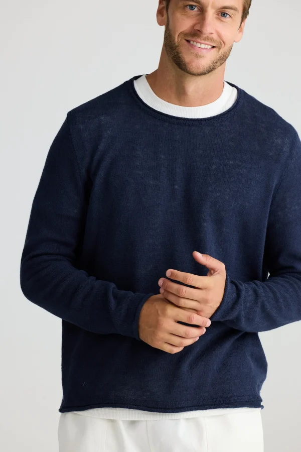 Sweaters & Knitwear-FOSSICK TYLER KNIT NAVY