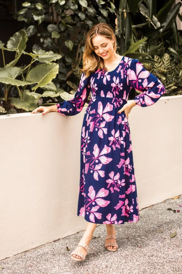 Dresses-FRIA ANIKA MAXI DRESS NAVY