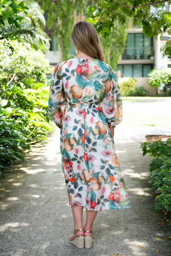 Dresses-FRIA DAHLIA MIDI DRESS GREEN