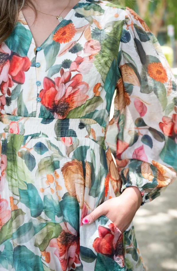 Dresses-FRIA DAHLIA MIDI DRESS GREEN