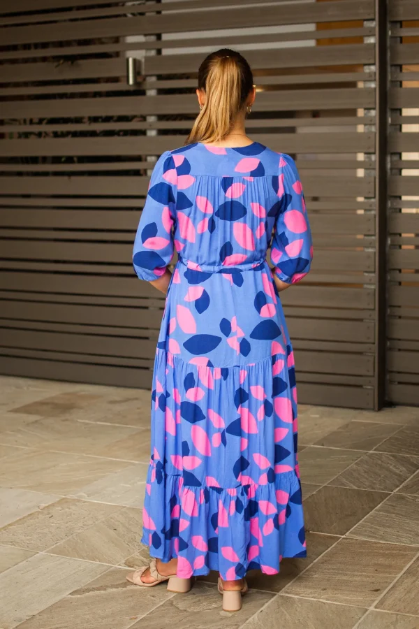 Dresses-FRIA JENNA MAXI DRESS AMORA BLUE
