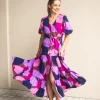 Dresses-FRIA SELMA MAXI DRESS AERA NAVY