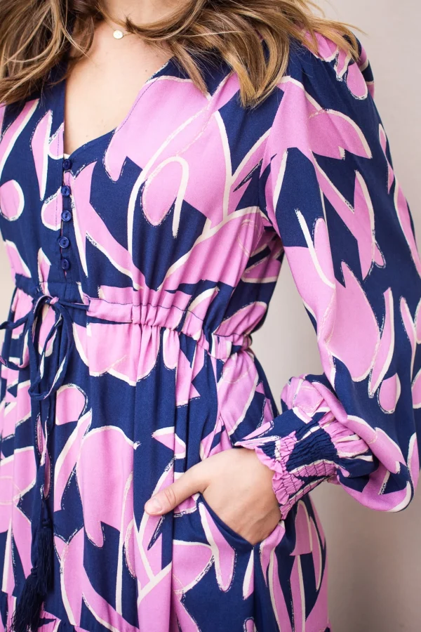 Dresses-FRIA SELMA MAXI DRESS CARA NAVY