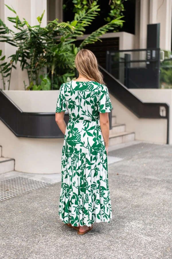 Dresses-FRIA SELMA MAXI DRESS FORREST FERN GREEN