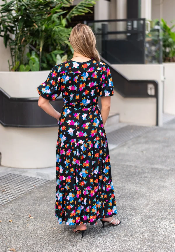 Dresses-FRIA SELMA MAXI DRESS HAPPY FLOWERS