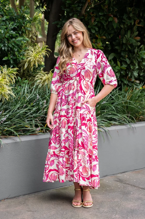 Dresses-FRIA SELMA MAXI DRESS PASSION FLORAL