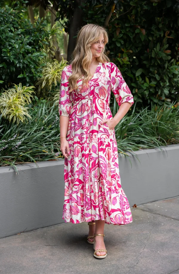 Dresses-FRIA SELMA MAXI DRESS PASSION FLORAL