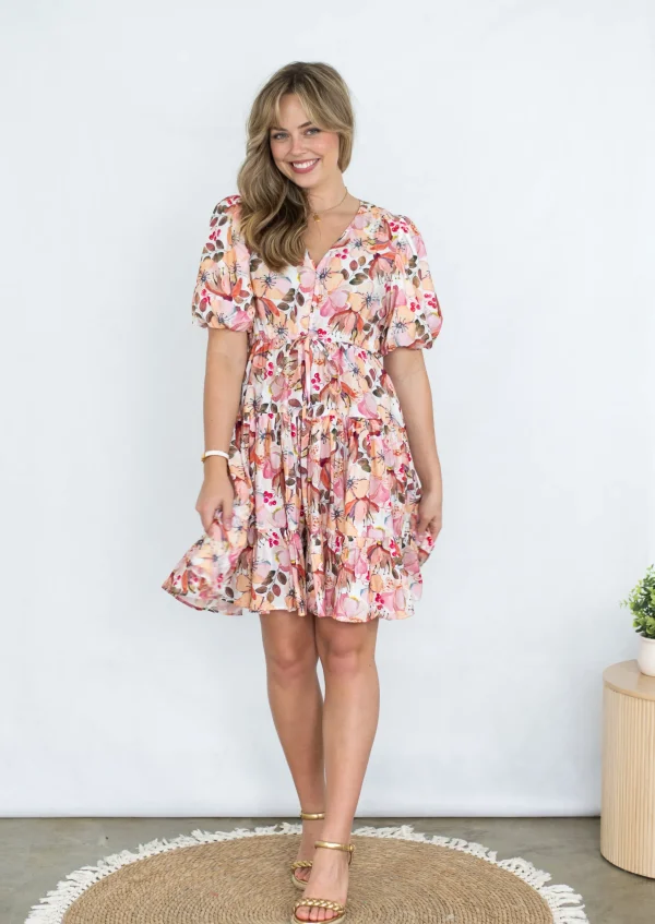 Dresses-FRIA SELMA MINI DRESS FRUITFUL BLOOMS