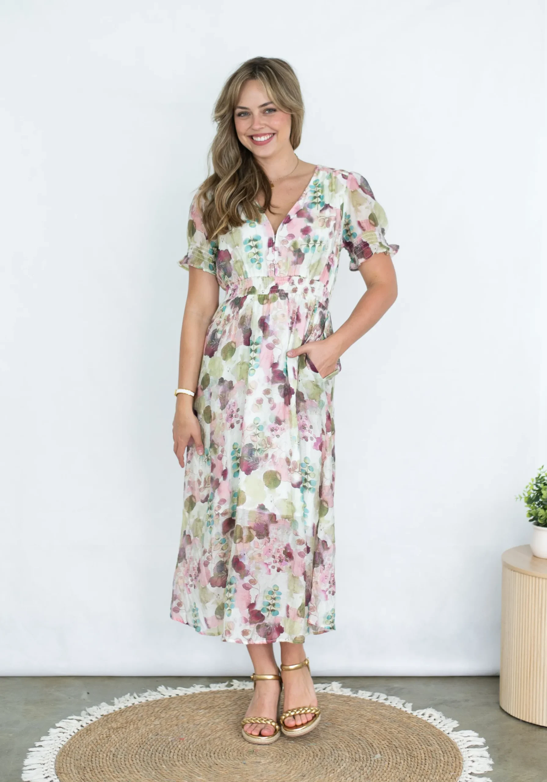 fria_shirring_midi_dress__0.webp Dresses-FRIA SHIRRING MIDI DRESS WHISPERING PETAL