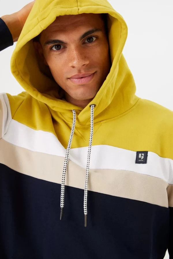 Sweaters & Knitwear-GARCIA BADGE LOGO HOODIE NAVY
