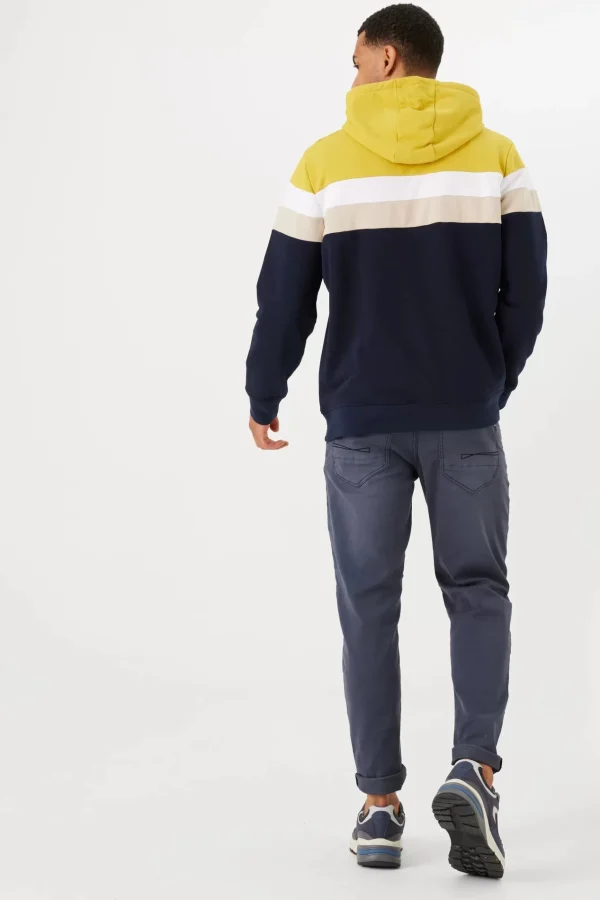 Sweaters & Knitwear-GARCIA BADGE LOGO HOODIE NAVY