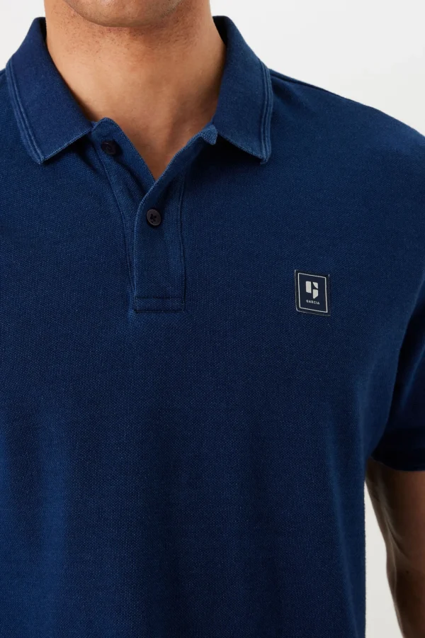 Tees & Tanks-GARCIA BADGE LOGO POLO NAVY