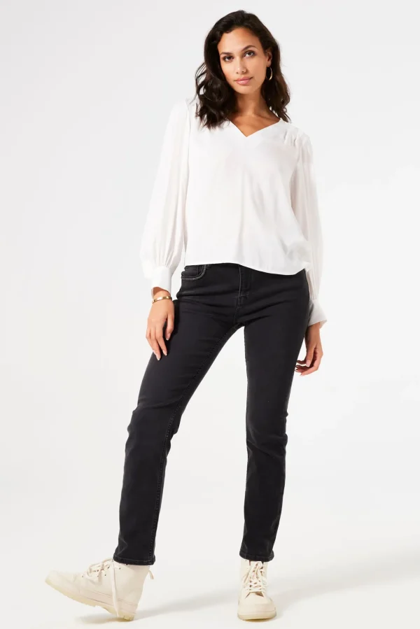 Shirts & Tops-GARCIA BLOUSE PORCELAIN