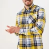 Shirts-GARCIA CHECKED SHIRT DANDELION